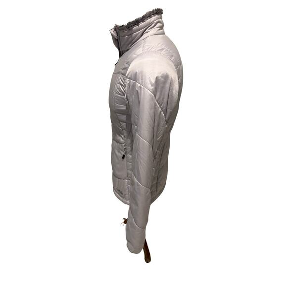 Cabela’s Women Small PrimaLoft Insulated Puffer Jacket Gray Quilted Fleece Lined - Picture 3 of 7